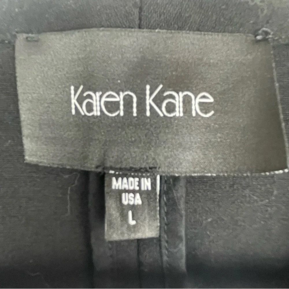 Karen Kane Black Ruched Sleeve Open Front Blazer – Size Large - Picture 2 of 4